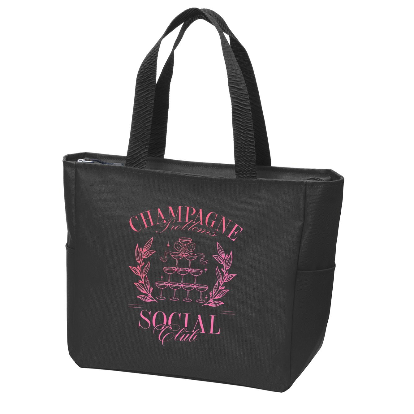 Champagne Problems Social Club Apparel Zip Tote Bag