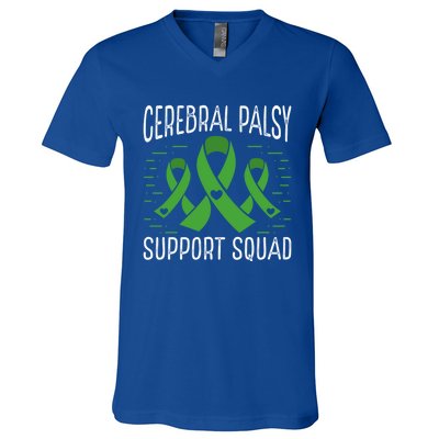 Cerebral Palsy Support Squad Cerebral Palsy Awareness Cute Gift V-Neck T-Shirt