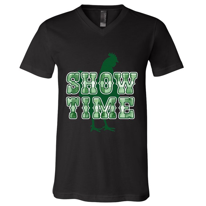 Chicken Poultry Show Time For Fair Week V-Neck T-Shirt