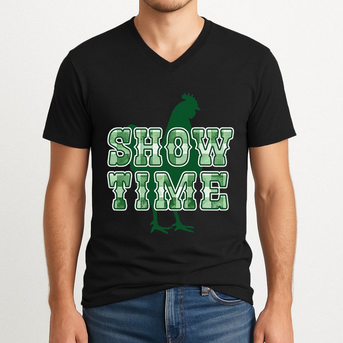 Chicken Poultry Show Time For Fair Week V-Neck T-Shirt