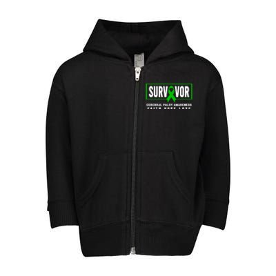 Cerebral Palsy Survivor Gift Cerebral Palsy Awareness Funny Gift Toddler Zip Fleece Hoodie