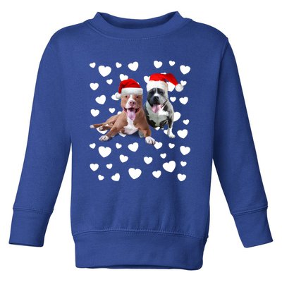 Christmas Pitties Santa Hat Holiday Pitbull Dog Mom Dad Xmas Meaningful Gift Toddler Sweatshirt