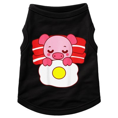 Cute Pig Sleeping On Bacon Pillow & Egg Blanket Art On Back .Png Doggie Tank