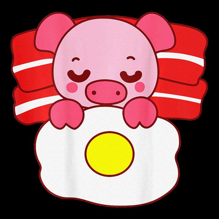 Cute Pig Sleeping On Bacon Pillow & Egg Blanket Art On Back .Png Impact Tech Backpack