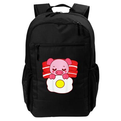 Cute Pig Sleeping On Bacon Pillow & Egg Blanket Art On Back .Png Backpack
