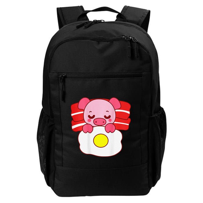 Cute Pig Sleeping On Bacon Pillow & Egg Blanket Art On Back .Png Backpack