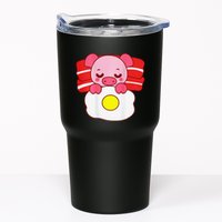Cute Pig Sleeping On Bacon Pillow & Egg Blanket Art On Back .Png Tumbler