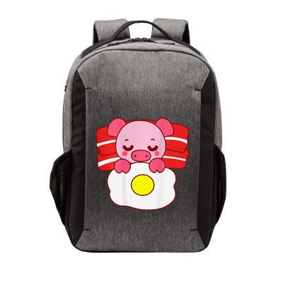 Cute Pig Sleeping On Bacon Pillow & Egg Blanket Art On Back .Png Vector Backpack
