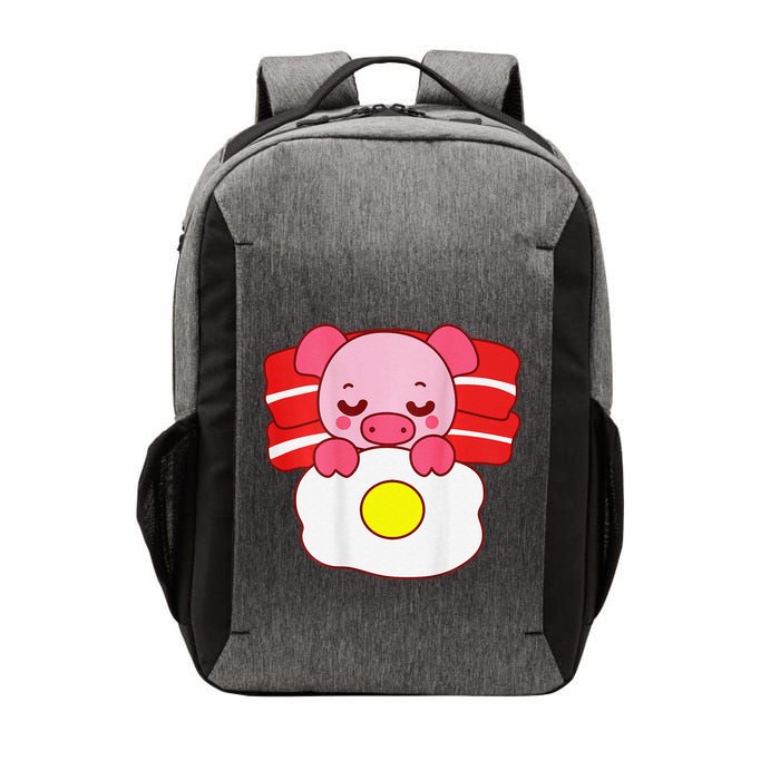 Cute Pig Sleeping On Bacon Pillow & Egg Blanket Art On Back .Png Vector Backpack