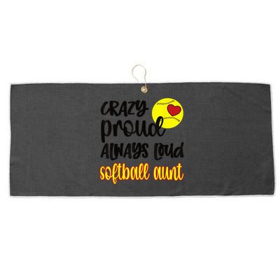 Crazy Proud Softball Aunt Softball Auntie Large Microfiber Waffle Golf Towel