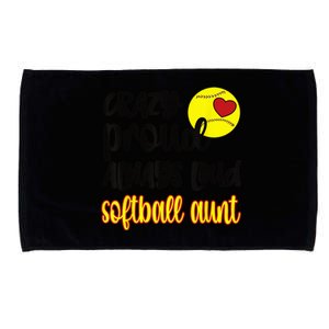 Crazy Proud Softball Aunt Softball Auntie Microfiber Hand Towel