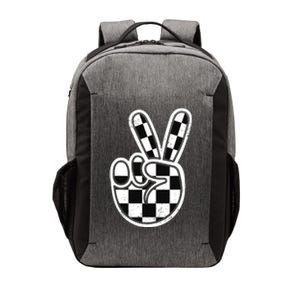 Checkered Peace Sign 60s 70s 80s Race Car Gamer Boy Vector Backpack