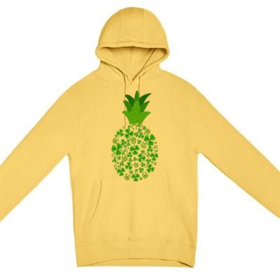 Cute Pineapple Shamrock Leaf Clover Saint Patrick's Day Premium Pullover Hoodie