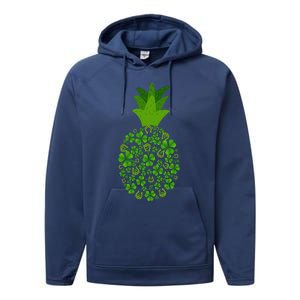 Cute Pineapple Shamrock Leaf Clover Saint Patrick's Day Performance Fleece Hoodie