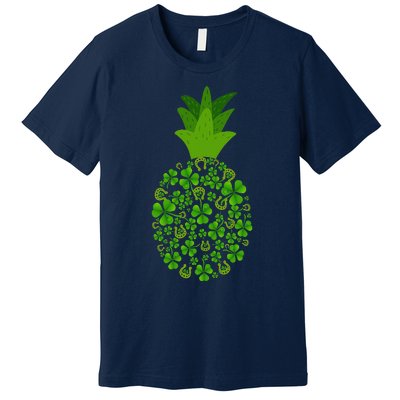 Cute Pineapple Shamrock Leaf Clover Saint Patrick's Day Premium T-Shirt