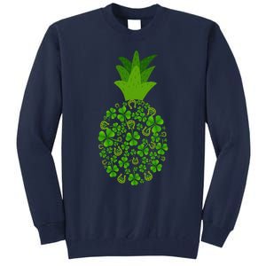 Cute Pineapple Shamrock Leaf Clover Saint Patrick's Day Tall Sweatshirt