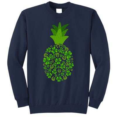 Cute Pineapple Shamrock Leaf Clover Saint Patrick's Day Tall Sweatshirt