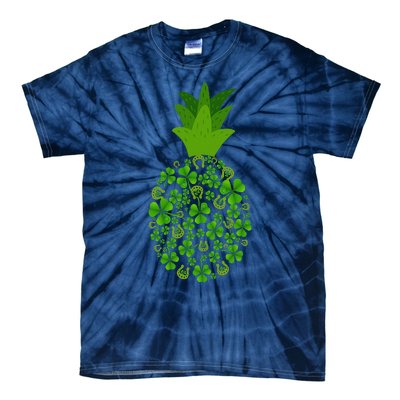 Cute Pineapple Shamrock Leaf Clover Saint Patrick's Day Tie-Dye T-Shirt