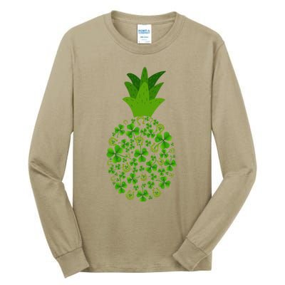 Cute Pineapple Shamrock Leaf Clover Saint Patrick's Day Tall Long Sleeve T-Shirt