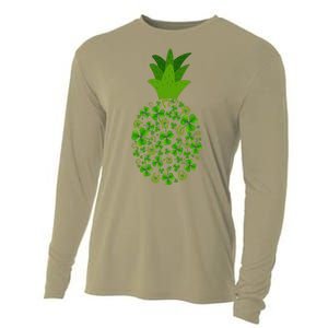 Cute Pineapple Shamrock Leaf Clover Saint Patrick's Day Cooling Performance Long Sleeve Crew