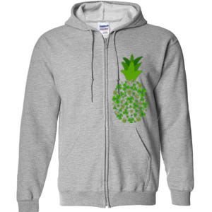 Cute Pineapple Shamrock Leaf Clover Saint Patrick's Day Full Zip Hoodie