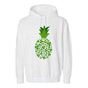 Cute Pineapple Shamrock Leaf Clover Saint Patrick's Day Garment-Dyed Fleece Hoodie