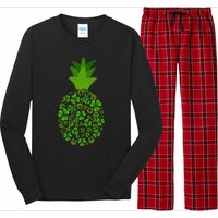 Cute Pineapple Shamrock Leaf Clover Saint Patrick's Day Long Sleeve Pajama Set