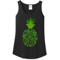 Cute Pineapple Shamrock Leaf Clover Saint Patrick's Day Ladies Essential Tank