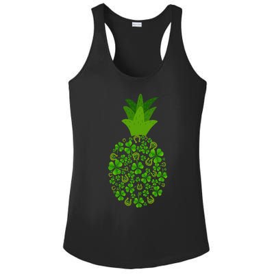 Cute Pineapple Shamrock Leaf Clover Saint Patrick's Day Ladies PosiCharge Competitor Racerback Tank