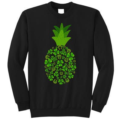 Cute Pineapple Shamrock Leaf Clover Saint Patrick's Day Tall Sweatshirt