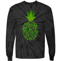 Cute Pineapple Shamrock Leaf Clover Saint Patrick's Day Tie-Dye Long Sleeve Shirt