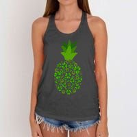 Cute Pineapple Shamrock Leaf Clover Saint Patrick's Day Women's Knotted Racerback Tank