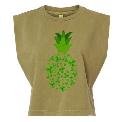 Cute Pineapple Shamrock Leaf Clover Saint Patrick's Day Garment-Dyed Women's Muscle Tee