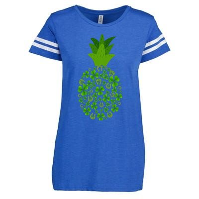 Cute Pineapple Shamrock Leaf Clover Saint Patrick's Day Enza Ladies Jersey Football T-Shirt