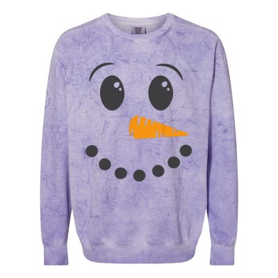 Christmas Pajama Snowman Face Funnys Colorblast Crewneck Sweatshirt