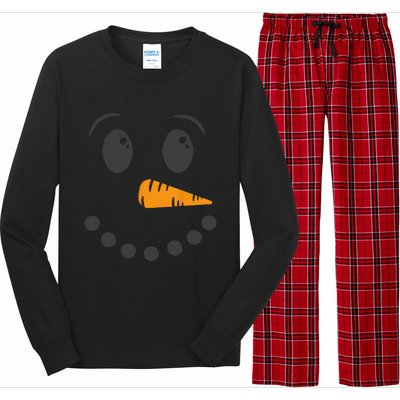 Christmas Pajama Snowman Face Funnys Long Sleeve Pajama Set