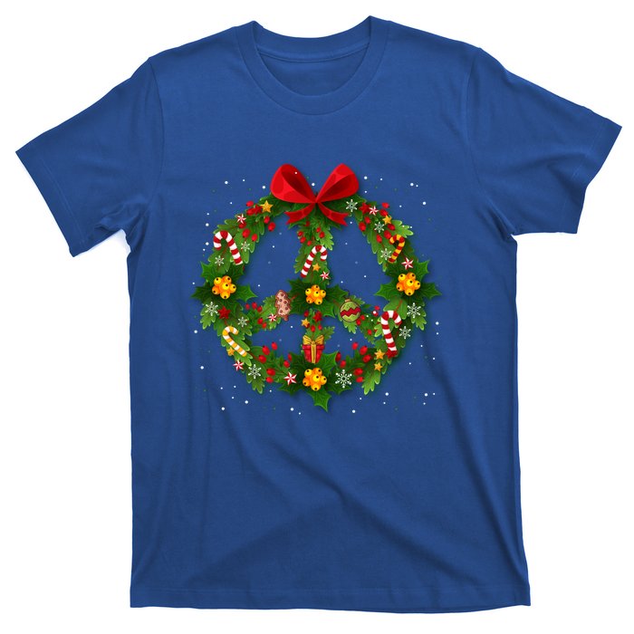 Christmas Peace Sign Love 60s 70s Tie Dye Hippie Costume Gift T-Shirt