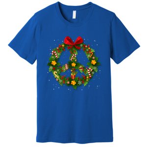 Christmas Peace Sign Love 60s 70s Tie Dye Hippie Costume Gift Premium T-Shirt