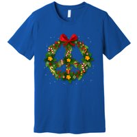 Christmas Peace Sign Love 60s 70s Tie Dye Hippie Costume Gift Premium T-Shirt