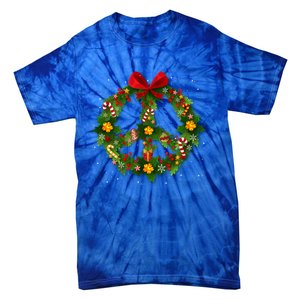 Christmas Peace Sign Love 60s 70s Tie Dye Hippie Costume Gift Tie-Dye T-Shirt