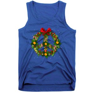 Christmas Peace Sign Love 60s 70s Tie Dye Hippie Costume Gift Tank Top