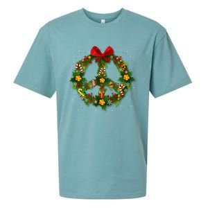 Christmas Peace Sign Love 60s 70s Tie Dye Hippie Costume Gift Sueded Cloud Jersey T-Shirt