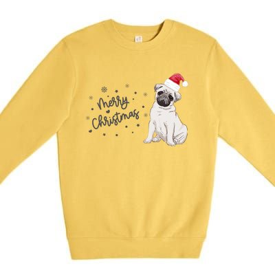 Christmas Pug Santa Hat Dog Owner Mom Funny Gift Funny Gift Premium Crewneck Sweatshirt