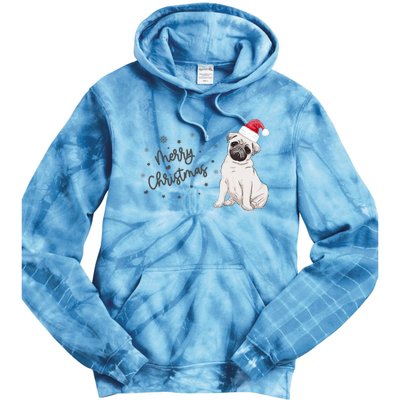 Christmas Pug Santa Hat Dog Owner Mom Funny Gift Funny Gift Tie Dye Hoodie