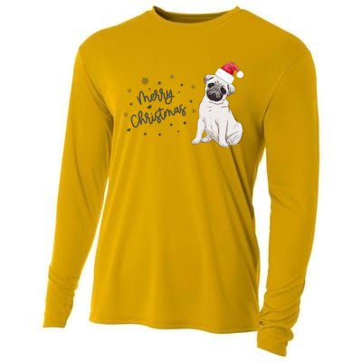 Christmas Pug Santa Hat Dog Owner Mom Funny Gift Funny Gift Cooling Performance Long Sleeve Crew