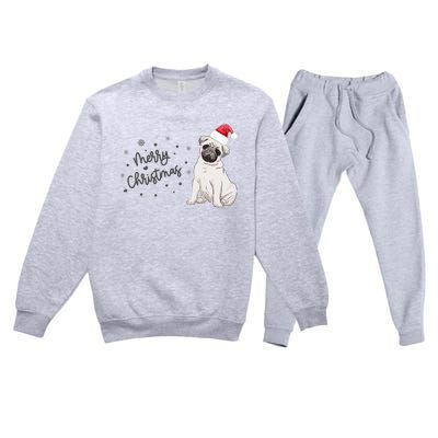 Christmas Pug Santa Hat Dog Owner Mom Funny Gift Funny Gift Premium Crewneck Sweatsuit Set