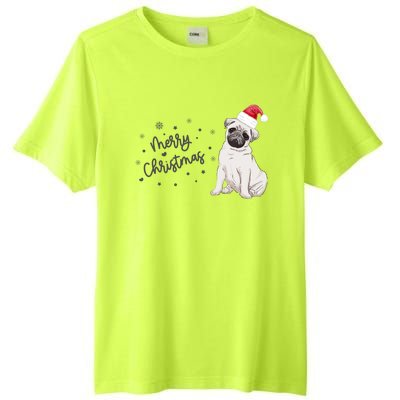 Christmas Pug Santa Hat Dog Owner Mom Funny Gift Funny Gift Tall Fusion ChromaSoft Performance T-Shirt