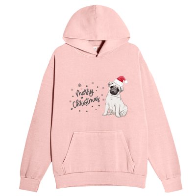 Christmas Pug Santa Hat Dog Owner Mom Funny Gift Funny Gift Urban Pullover Hoodie