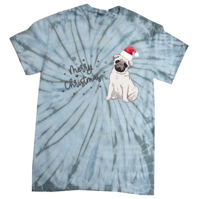 Christmas Pug Santa Hat Dog Owner Mom Funny Gift Funny Gift Tie-Dye T-Shirt