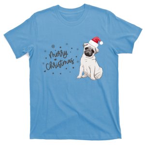 Christmas Pug Santa Hat Dog Owner Mom Funny Gift Funny Gift T-Shirt